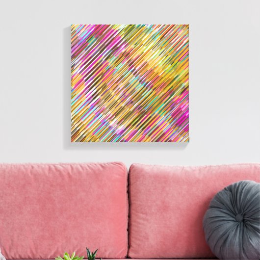 Abstracte lijnenkunst canvas afdruk (Insitu (Woonkamer))