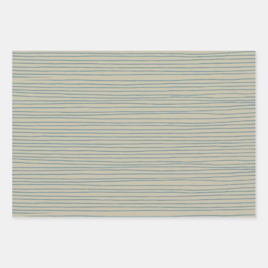 Abstracte lijnenpatroon blauw en taupe inpakpapier vel (Voorkant)