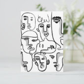 Abstracte lijnkunst, Abstracte vlakken tekenen Bedankkaart (Staand voorkant)