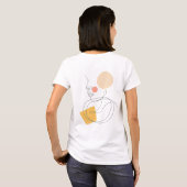 Abstracte Lijnkunst Gezicht Tee – Minimalistische T-shirt (Achterkant volledig)
