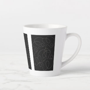 Abstracte lijnkunst, Modern zwart-wit ontwerp Latte Mok