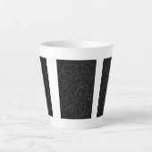 Abstracte lijnkunst, Modern zwart-wit ontwerp Latte Mok (Voorkant)