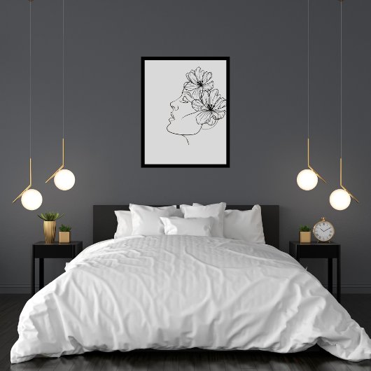 Abstracte lijnkunst poster