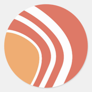 Abstracte lijnkunst ronde sticker