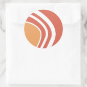 Abstracte lijnkunst ronde sticker (Tas)