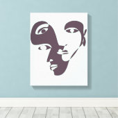 Abstracte lijnkunst van het Cubisme van de hedenda Canvas Afdruk (Insitu (Houten vloer))