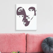 Abstracte lijnkunst van het Cubisme van de hedenda Canvas Afdruk (Insitu (Woonkamer))