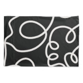 Abstracte lijnpenseelstreken zwart en wit kussensloop (Achterkant)