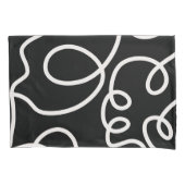 Abstracte lijnpenseelstreken zwart en wit kussensloop (Voorkant)