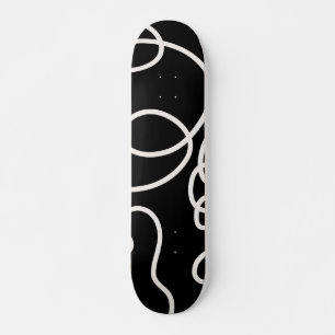 Abstracte lijnpenseelstreken zwart en wit persoonlijk skateboard