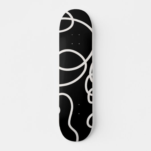 Abstracte lijnpenseelstreken zwart en wit persoonlijk skateboard (Voorkant)