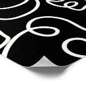 Abstracte lijnpenseelstreken zwart en wit poster (Hoek)