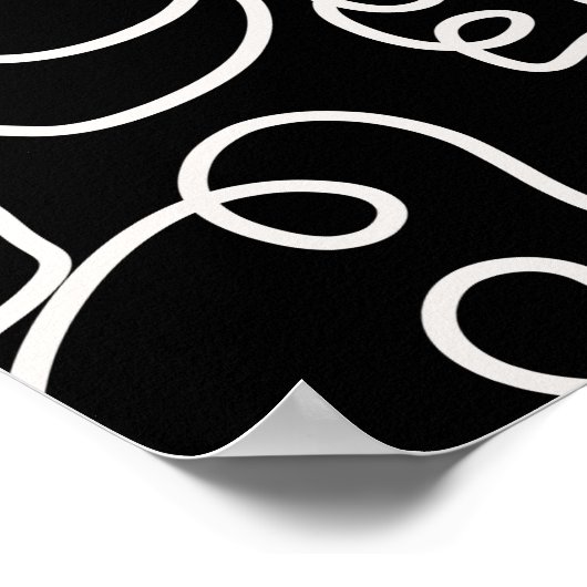 Abstracte lijnpenseelstreken zwart en wit poster (Hoek)