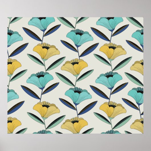 abstracte lijntekenfilmseam poster (Voorkant)