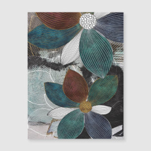 Abstracte lijntekening bloemkunst met vette bloemb
