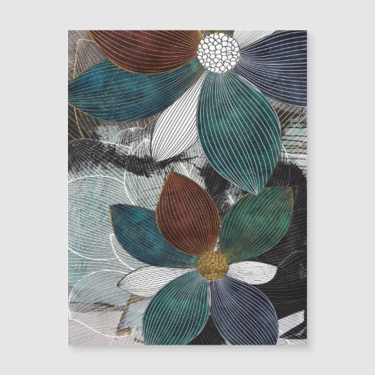 Abstracte lijntekening bloemkunst met vette bloemb (Voorkant)