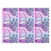 Abstracte lijntekening Floral Art Paars Blue Tafelkleed (Voorkant (Horizontaal))