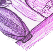 Abstracte lijntekening Floral Art Paars Blue Tafelkleed (Gekanteld)