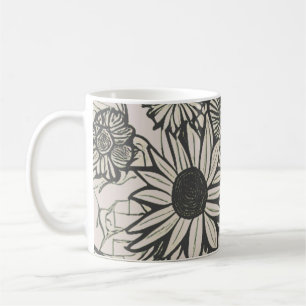 Abstracte lijntekening Floral kunst Koffiemok