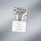 Abstracte lijntekening Floral kunst Magnetisch Visitekaartje (Voorbeeld)