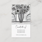 Abstracte lijntekening Floral kunst Visitekaartje (Achterkant)