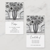 Abstracte lijntekening Floral kunst Visitekaartje (Voorkant / Achterkant)