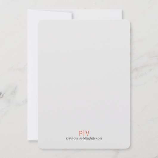  Abstracte Lijst Letterpress Style Wedding Kaart (Achterkant)