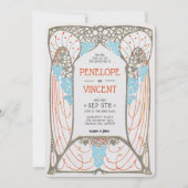  Abstracte Lijst Letterpress Style Wedding Kaart (Voorkant)