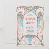  Abstracte Lijst Letterpress Style Wedding Kaart (Voorkant / Achterkant)