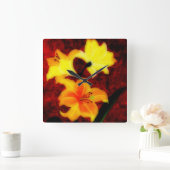 Abstracte Lillies Wall klok (Huis)