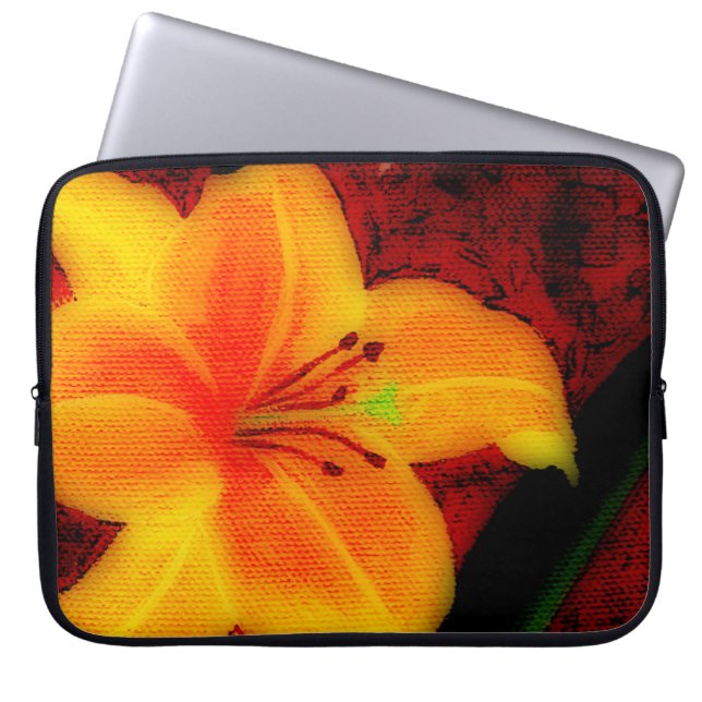 Abstracte Lilly-laptophoes Laptop Sleeve (Voorkant)