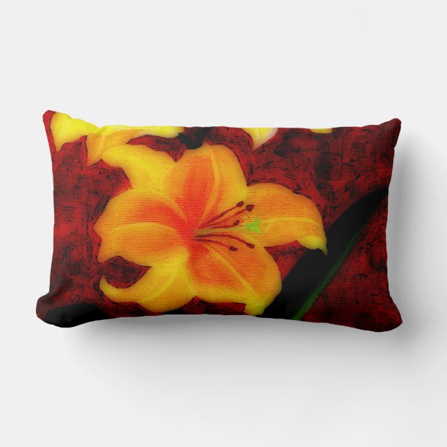 Abstracte Lilly Throw PIlow Kussen (Voorkant)