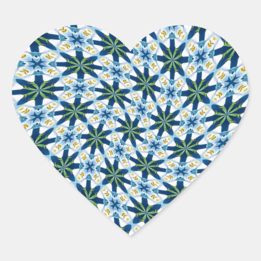 Abstracte Lily Flowers Hart Sticker (Voorkant)