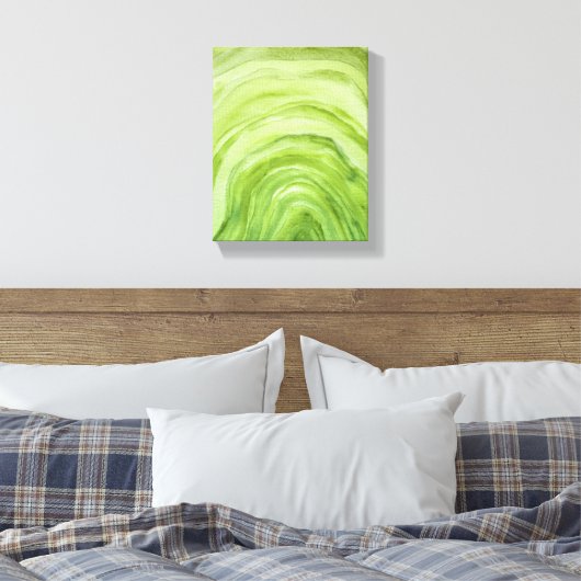 Abstracte Lime Green Agate II Waterverf Art Canvas Afdruk (Insitu (Slaapkamer))