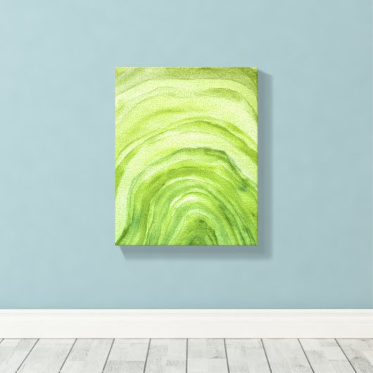 Abstracte Lime Green Agate II Waterverf Art Canvas Afdruk (Insitu (Houten vloer))