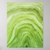 Abstracte Lime Green Agate II Waterverf Art Poster (Voorkant)