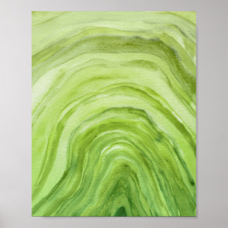 Abstracte Lime Green Agate II Waterverf Art Poster