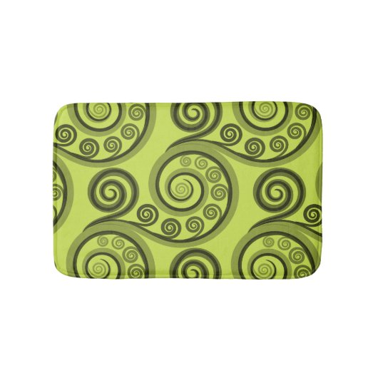 Abstracte Limoen-groene varenbladeren badmat (Voorkant)