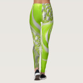 Abstracte limoengroene spiraalfractaal leggings (Achterkant)