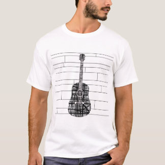 Abstracte Line Guitar T-shirt