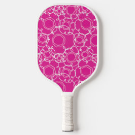 Abstracte lineaire matrix (Hot Pink) fijne kunst Pickleball Paddle