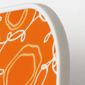 Abstracte lineaire matrix (oranje) fijne kunst pickleball paddle (Links Detail)