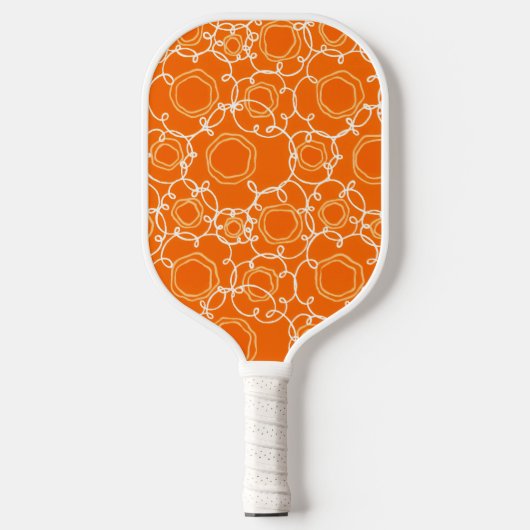 Abstracte lineaire matrix (oranje) fijne kunst pickleball paddle (Voorkant)