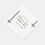 Abstracte Lines Black White Modern Wedding Servet (Hoek)