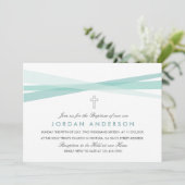 Abstracte linten doop uitnodigen kaart (Staand voorkant)