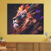 Abstracte Lion Canvas Wall Art (Insitu (Woonkamer))