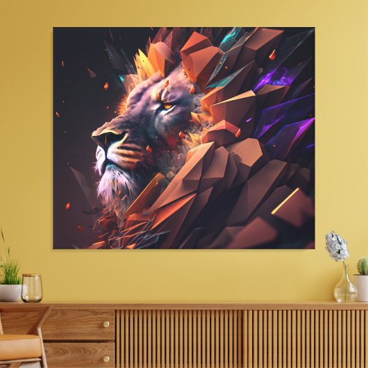 Abstracte Lion Canvas Wall Art (Insitu (Woonkamer))