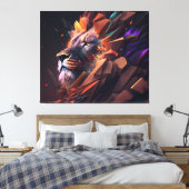 Abstracte Lion Canvas Wall Art (Insitu (Slaapkamer))