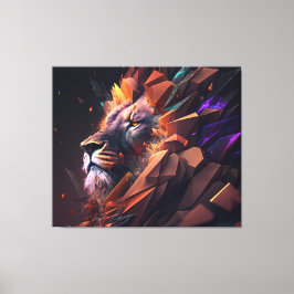 Abstracte Lion Canvas Wall Art
