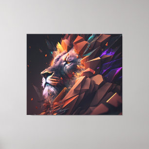 Abstracte Lion Canvas Wall Art